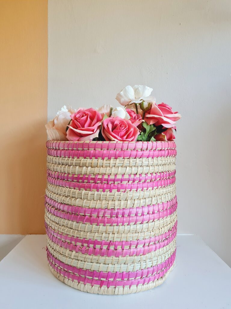 Pink Two-Tone Palm Basket