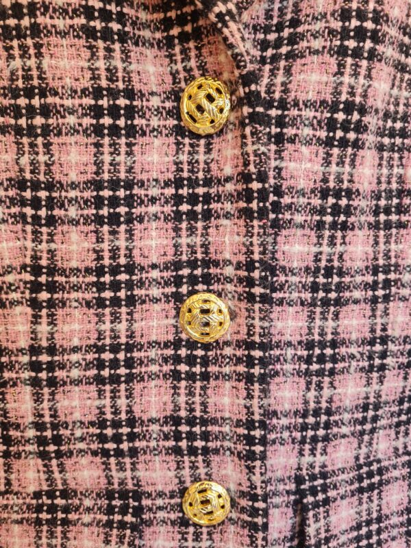 Gold Button Detail Tweed Jacket - Free Shipping