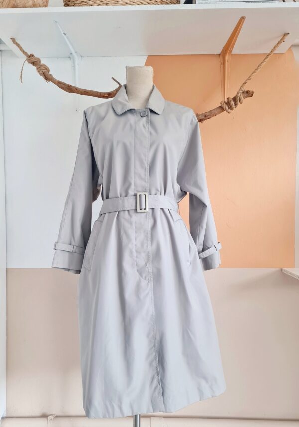 Chic Light Grey Coat with belt - 40